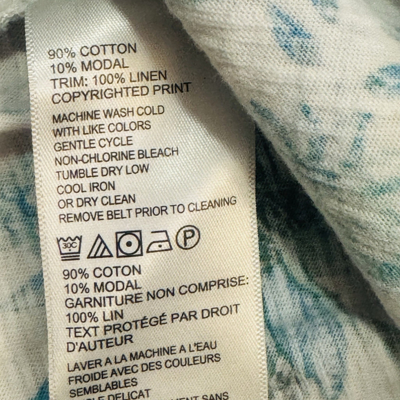 Tommy Bahama Flowers Cotton Dress Size:M Belted A Line Tank Dress Super Soft - Picture 11 of 11